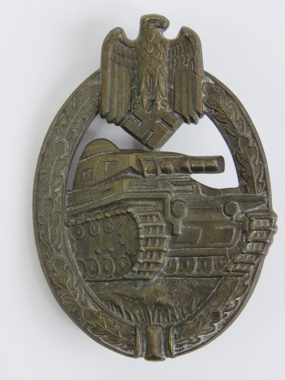 A WWII German tank badge having AS maker