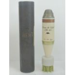 An inert British Army 81mm illumination L39 A1 round, in original carry case.