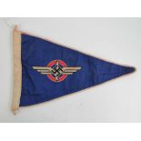 A reproduction WWII NSFK triangular pennant, measuring 24 x 33cm.