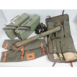 A quantity of assorted MG42 accessories; 7.92 ammo tins, 3-piece cleaning rods, breech covers, 7.