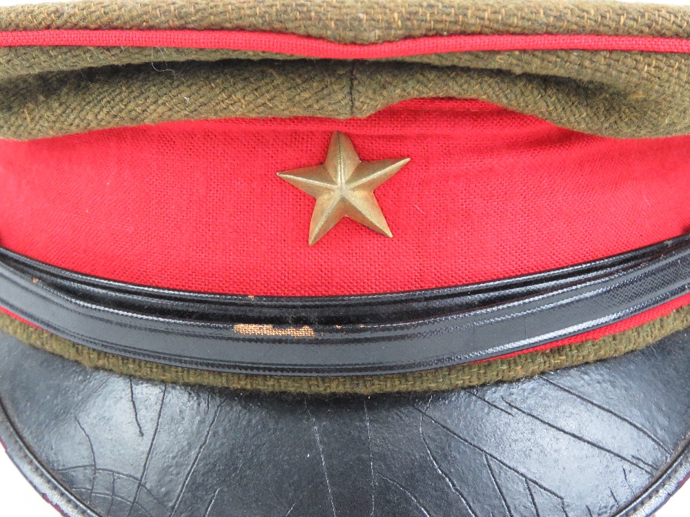 A WWII Japanese Army peaked cap, label within. - Image 2 of 5