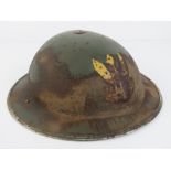 A WWII Polish Army in exile helmet having Mk1 shell and liner made by Joseph Sankey & Sons.
