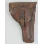 A Chinese Civil War FN Browning 1922 holster, Chinese writing upon, with cleaning rod.