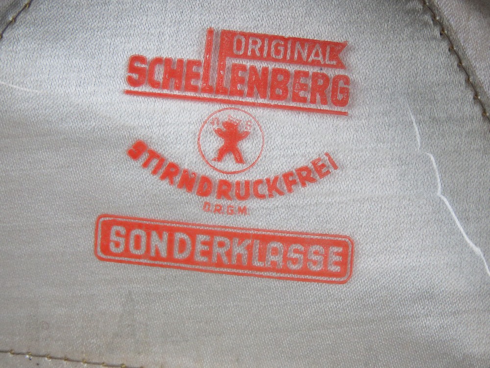 A WWII German Signals peaked cap having makers mark Schellengerg. - Image 5 of 5