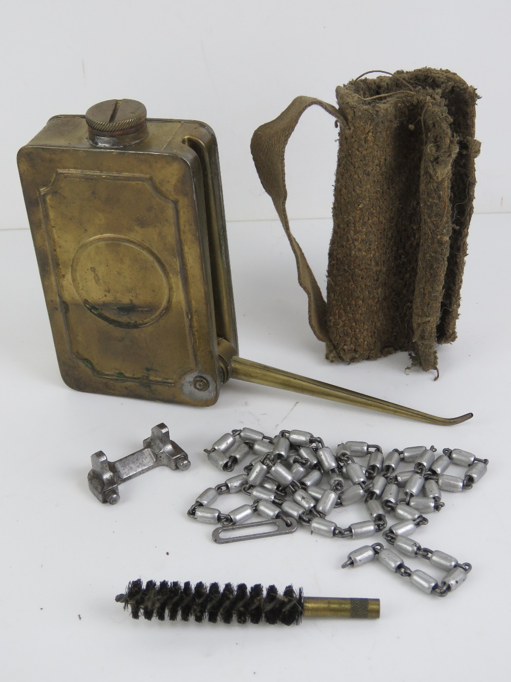 A WWII German gunners kit for the MG34 including barrel mitt and leather case. - Image 3 of 5