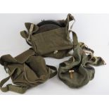 A WWII Russian DP28 canvas magazine bag containing three magazines and two spare magazine bags.
