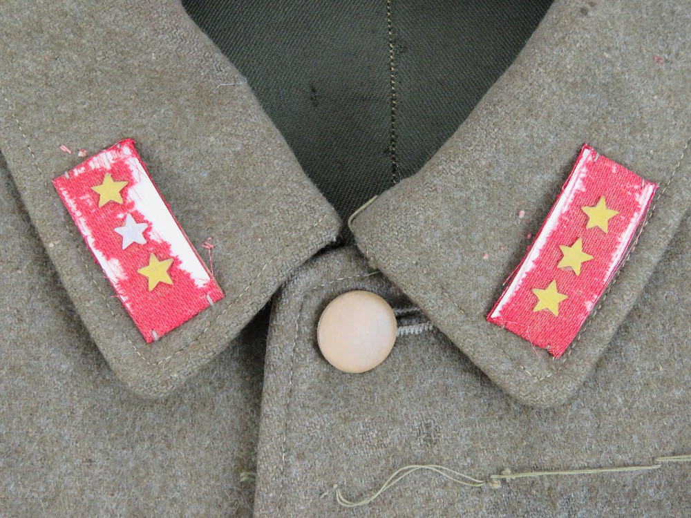 A WWII Japanese army tunic with ranking insignia upon, having packet within inside pocket. - Image 3 of 8