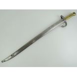 A French Chassepot M1866 bayonet having quillion and 57.5cm blade, with scabbard.