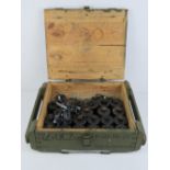 Twenty-four inert RG-42 grenades, plastic transit plugs a/f, in box.