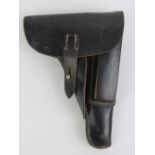 A WWII German soft shell P38 holster, dated 1944 with German marks upon.