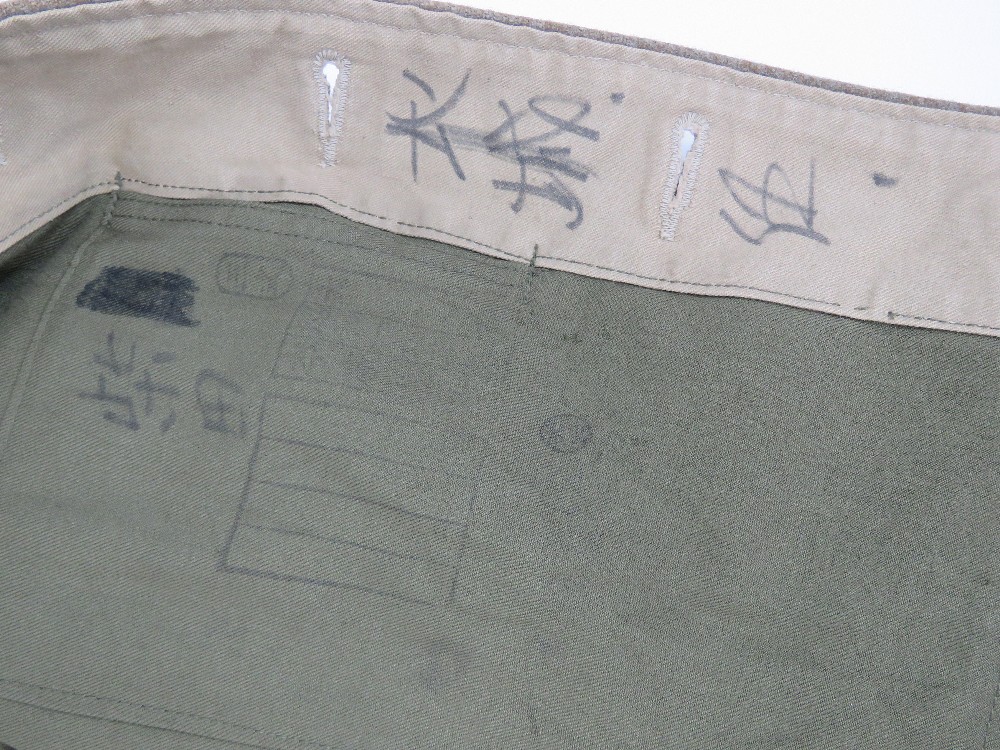 A WWII Japanese army tunic with ranking insignia upon, having packet within inside pocket. - Image 7 of 8