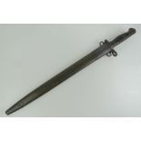 A WWII US P17 bayonet with Remington 1913 pattern blade measuring 43cm in legth, with scabbard.