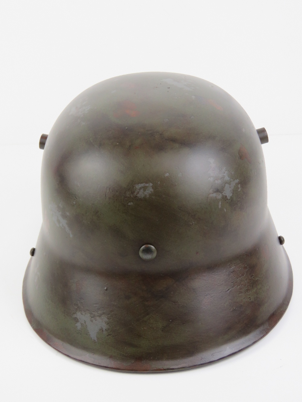 A WWI German M16 helmet with liner having later transitional Hitler Youth leaders decals upon. - Image 5 of 7