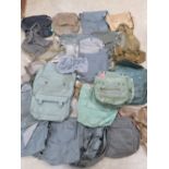 Twenty-three assorted gas mask bags including; WWII British, Russian, US, Czech, Cold War Russian,