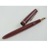 A vintage Parker Slimfold fountain pen with 14ct gold Parker nib.