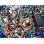 A large quantity of assorted costume jewellery.