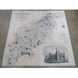 A folio containing a large quantity of Northamptonshire maps including a hand tinted map of the