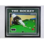 A deep framed full colour photographic picture of Ronnie O'Sullivan entitled 'The Rocket'