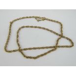 A 9ct gold double link chain necklace, having guard chain, hallmarked 375, 67cm in length, 22g.