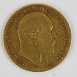 A 22ct gold 1904 Edward VII half sovereign, 4g.