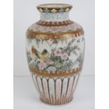 Signed Japanese vase: a 19 th century (late Edo / Meiji) high quality hand painted Satsuma Moriage