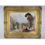 Circle of JMW Turner, mid 19th century oil on canvas, a Bishop's Renaissance garden near Tivoli,