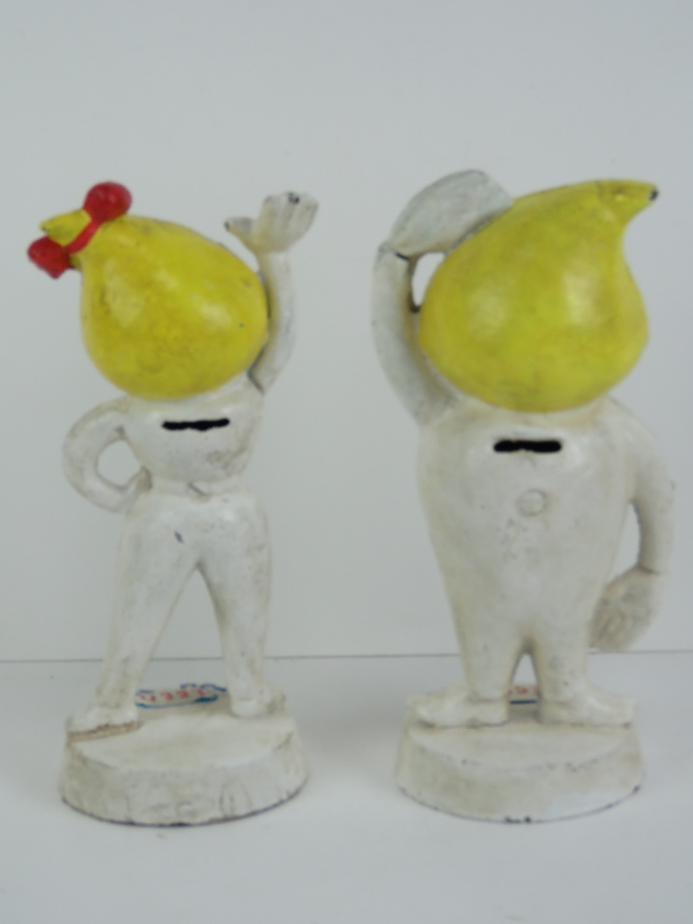 A pair of vintage 20th century cast metal figurines Mr and Miss Drip (Frau Tropf), - Image 3 of 3