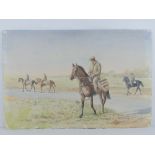 Arthur Thompson 1978 Equine School, watercolour,