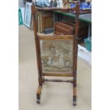 A good rosewood 19th century rise and fall fire screen,