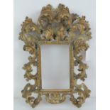 Florentine gilt cabinet portrait frame: an 18/19th century carved wooden and gilded frame with