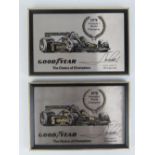 Two 1978 F1 World Champion Goodyear plaques 'Mario Andretti' JPS Lotus-Ford facsimilie signature