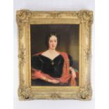 EF Green, oil on canvas, portrait of a recently married lady sitting,