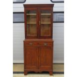 An oak bookcase on chest,