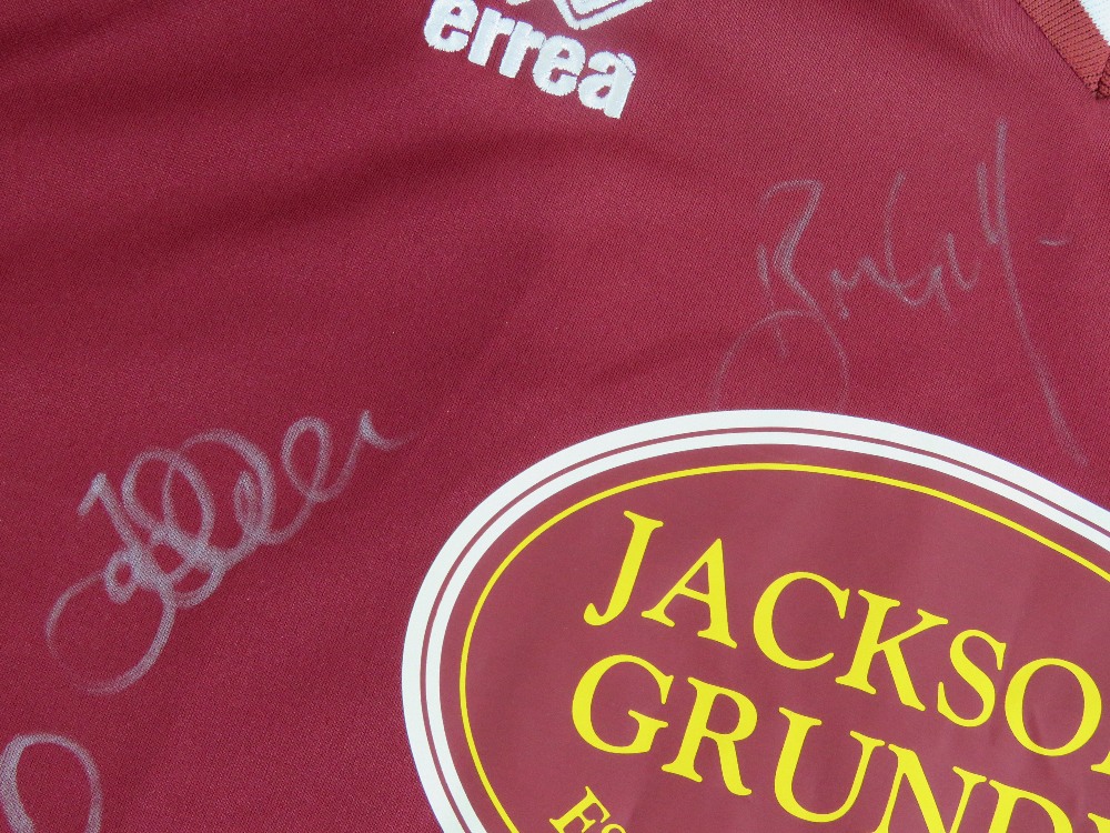 A Northampton Town Football Club 'Cobblers' 2011/12 full team signed football shirt, size XL. - Image 3 of 5