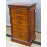 Edwards and Roberts Wellington Chest; oak, five graduated drawers,