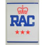 A rare and original 20th century fully illuminated Royal Automobile Club (RAC) wall sign bearing