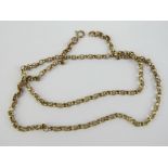 A 9ct gold belcher link chain necklace measuring 51cm in length, 9.4g.