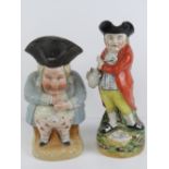 Two late 19th/early 20th century Toby jugs; Hearty Goodfellow, 28cm high, and Fat Bastard,