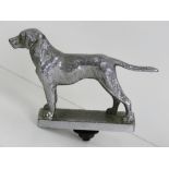 A Louis Lejeune Ltd car mascot or hood ornament, chromed figure of a standing Labrador dog,