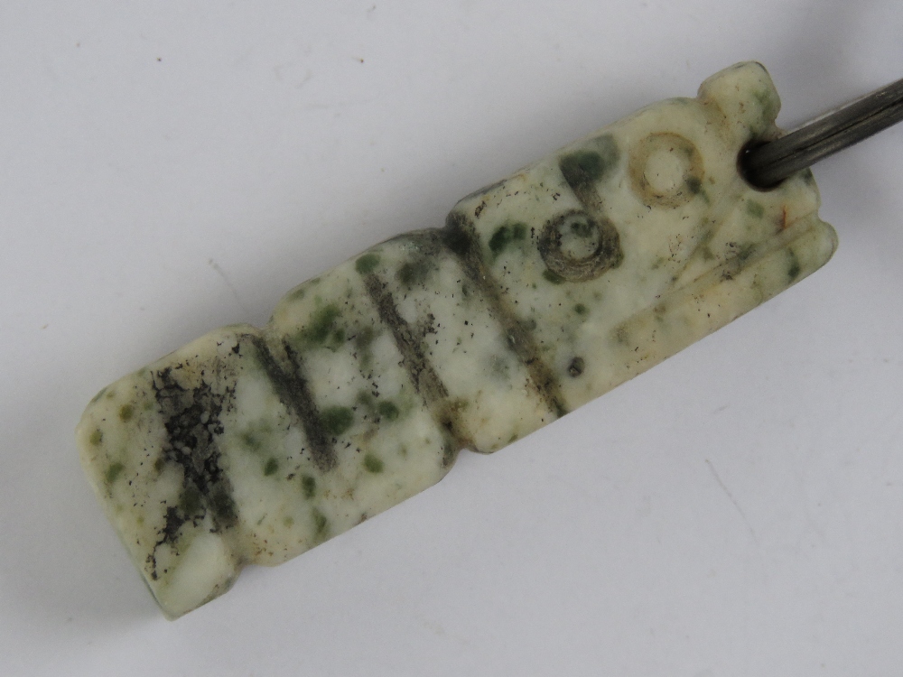 Mayan jade pendant : a Mesoamerican neck pendant of the feathered Serpent God 'Quetzalcoatl'