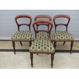 A good set of Victorian mahogany dining chairs having shaped and carved splats all raised over