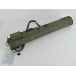 A deactivated M72 LAW 66mm Rocket Launcher, opens and closes, with sights, end cap and carry strap.