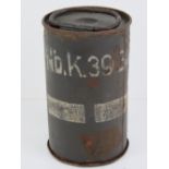 An inert WWII German Panzer smoke canister.