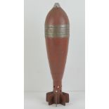 A rare inert WWII German cut-away 100mm mortar shell.