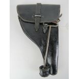 A WWII German Military issue Walther flare pistol holster, in black leather,