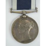 A Naval Long Service and Good Conduct medal (1848 style) having ribbon, 'JAS Housley, ComD BoatN, H.