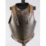 A reproduction 'Civil War' breast plate and back plate amour with leather straps.