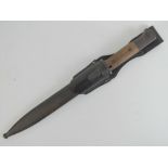 A WWII German K98 bayonet marked '9751' and '44 asw',