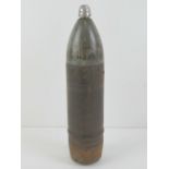An inert WWII German 75mm hollow charge shell head, 32.5cm in length.