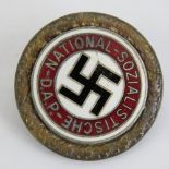 A WWII German 'gold' Political Party badge (NSDAP) No.15522 on reverse.